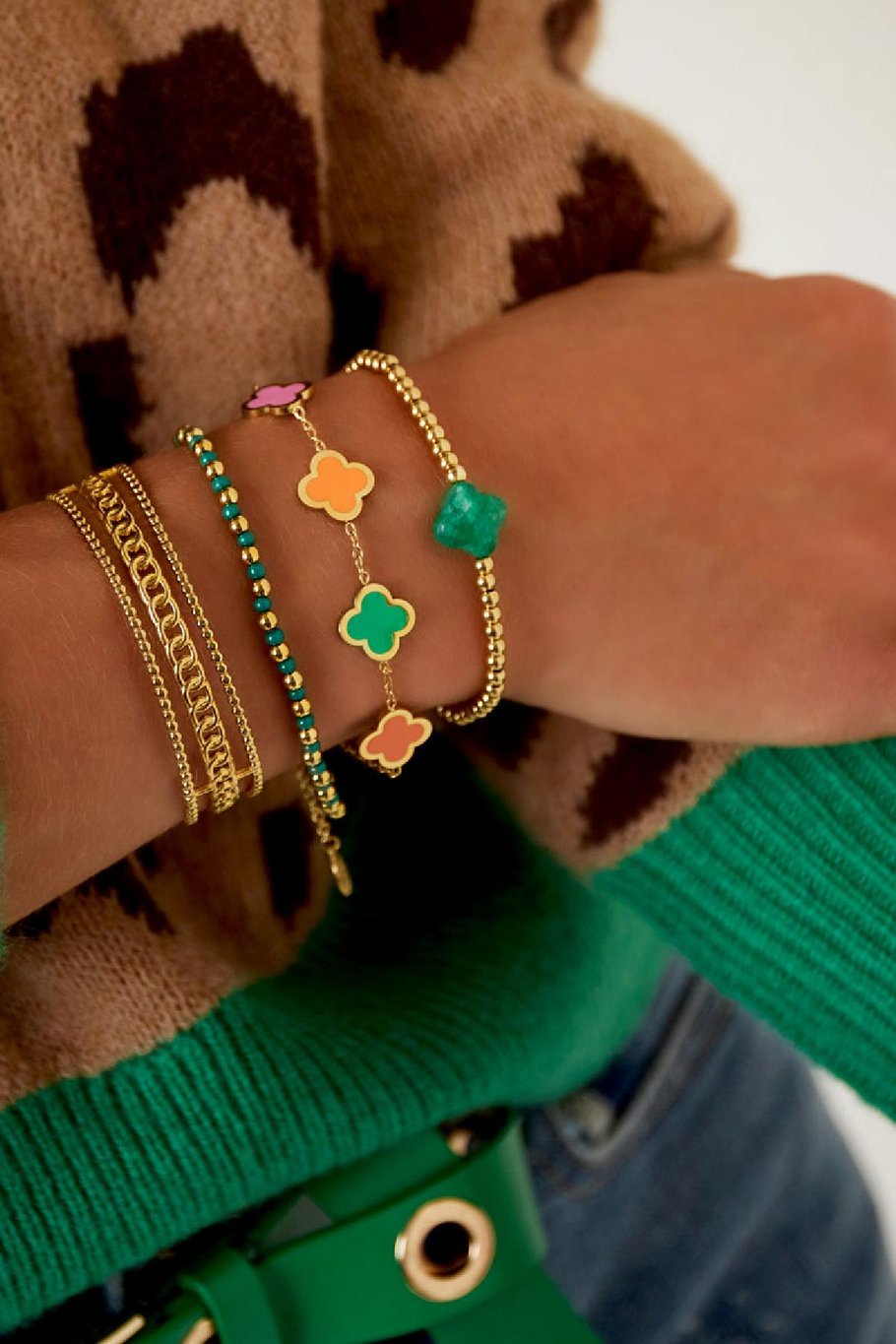 Armband Glück Goldfarbe Edelstahl Bild2